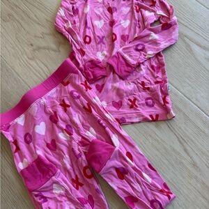 Little Sleepies Pink XO and Heart Pajama Set